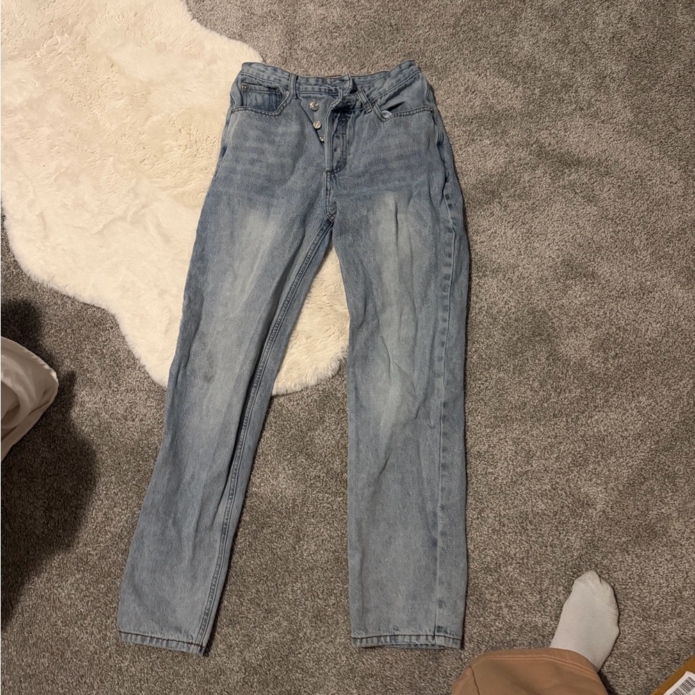 Edikted Light Blue Straight Leg Jeans